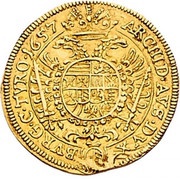 1 Ducat - Ferdinand III Vienna, Austria, 1657 reverse image