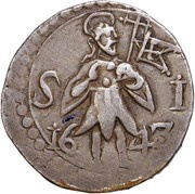 2 Tangas - João IV Goa mint, India, 1641-1655 reverse image