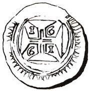 Xerafim - Afonso VI Goa to Cochim, India, 1661 reverse image