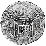 1 Xerafim - Pedro Prince Stars around cross, Goa mint obverse image