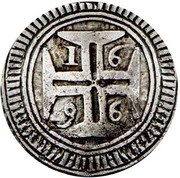 1 Xerafim - Pedro II Goa mint, India, 1683-1700 reverse image