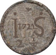 2½ Bazarucos - João V Goa mint, India, 1722 reverse image