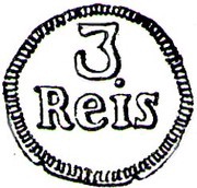 3 Réis - João Prince Goa mint reverse image