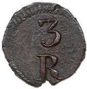 3 Réis "Daguini" - Maria II Goa Mint, India, 1840-1848 reverse image