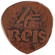 4 ½ Réis "4=" - João VI Diu mint, India, 1816-1826 reverse image