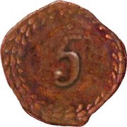 5 Réis - João V Goa mint, India, 1711-1717 reverse image