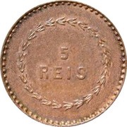 5 Réis - Luíz I Mumbai mint, India, 1871 reverse image