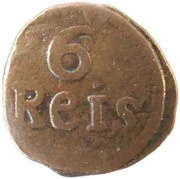 6 Reis "Daduddú" - Maria I Dio mint, India, 1788-1799 reverse image