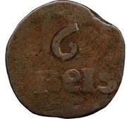 6 Reis "Januadini"- João VI Small armilar sphere - Goa mint, India, 1816-1826 reverse image