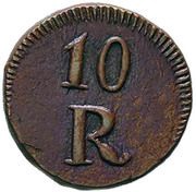 10 Réis - Maria II Goa Mint, India, 1845 reverse image