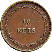 10 Réis - Luíz I Mumbai mint, India, 1871 reverse image