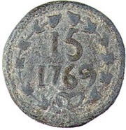 15 Bazarucos - José I Goa mint, India, 1760-1769 reverse image