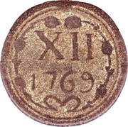 XII Réis - José I Goa mint, India, 1769 reverse image