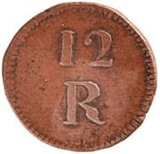 12 Réis - Maria II Goa Mint, India, 1843-1849 reverse image