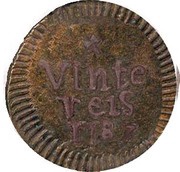 Vinte Reis "20" - Maria I Dio mint, India, 1787 reverse image
