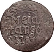 Meia Tanga - Maria I Dio mint, India, 1787-1799 reverse image