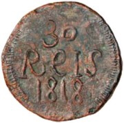 30 Reis - João Prince Dio mint, India, 1818 reverse image