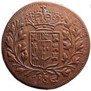 30 Réis - ½ Tanga - Maria II Pattern, Damão Mint obverse image