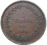 ½ Tanga / 30 Réis – Luíz I Mumbai mint, India, 1871 reverse image