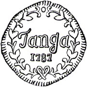 1 Tanga - Maria I Dio mint, India, 1787-1799 reverse image