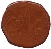 1 Tanga - Miguel I With countermark "PR 809", India, 1831-1834 reverse image