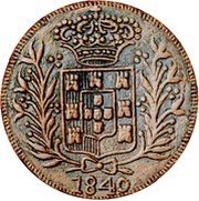 60 Réis - Tanga - Maria II Damão Mint obverse image