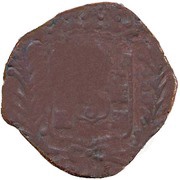 60 Réis - Maria II Countermarked Coinage Tanga, India, 1850-1853 reverse image