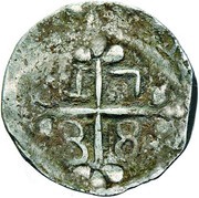 1 Xerafim - João V D-O, Dio mint, inverted D, India, 1732-1739 reverse image