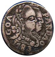 1 Pardau - Maria I and Pedro III Goa mint obverse image