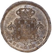 PARDAU DE GOA - Maria II, India, 1851 reverse image