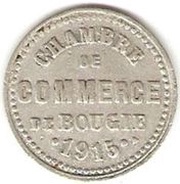 5 Centimes Bougie Chamber of Commerce; Curved "5" and Large "C" obverse image