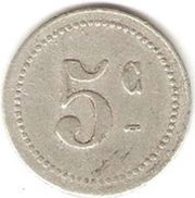 5 Centimes Bougie Chamber of Commerce; Curved "5" and Large "C" reverse image