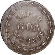 Rupia - Luiz I Pattern, Goa mint, India, 1862 reverse image