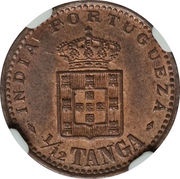 1⁄12 Tanga - Carlos I Lisboa mint, India, 1901-1903 reverse image