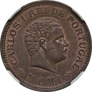 ¼ Tanga - Carlos I Lisboa mint obverse image