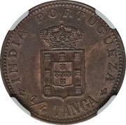 ¼ Tanga - Carlos I Lisboa mint, India, 1901-1903 reverse image