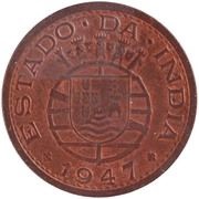 1 Tanga - Republic Pattern, Lisboa mint, India, 1947 reverse image