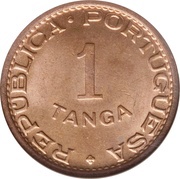 1 Tanga - Republic Lisboa mint obverse image