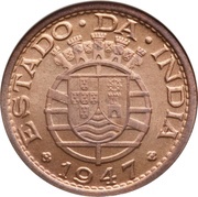 1 Tanga - Republic Lisboa mint, India, 1947 reverse image