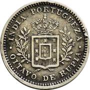 ⅛ Rupia - Luíz I Calcutta mint, India, 1881 reverse image
