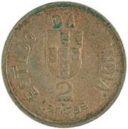 2 TANGAS - Republic Pattern, Lisboa mint, India, 1934 reverse image