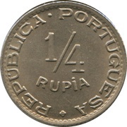 ¼ Rupia - Republic Lisboa mint reverse image