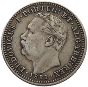 ½ Rupia - Luíz I Calcutta mint obverse image