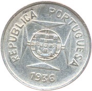 ½ Rupia - Republic Lisboa mint, India, 1936 reverse image