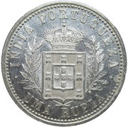 1 Rupia - Carlos I Lisboa mint, India, 1903-1904 reverse image