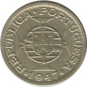 1 Rupia - Republic Lisboa mint, India, 1947 reverse image