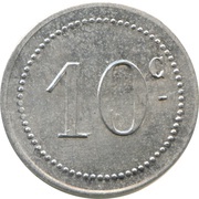 10 Centimes Bougie Chamber of Commerce, Algeria, 1915 reverse image