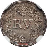 1 Fanam - Ayillyam Thirunal Rama Varma IV, India, 1864 reverse image
