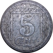 5 Centimes Constantine Chamber of Commerce, Algeria, 1922 reverse image