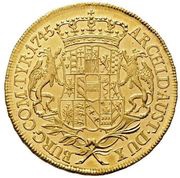 5 Ducats - Maria Theresia Vienna, Austria, 1745 reverse image